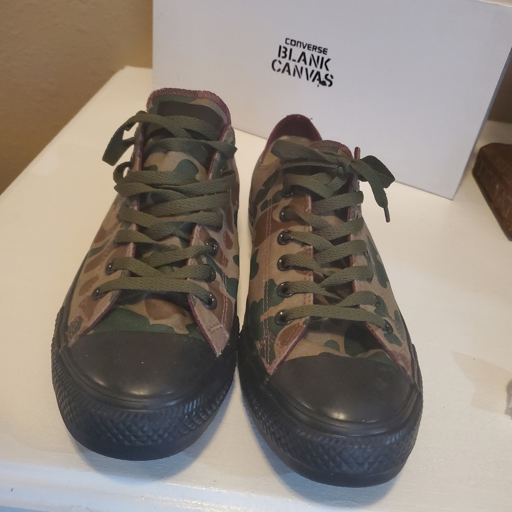 New Never Worn Custom Blank Canvas Converse Low Me